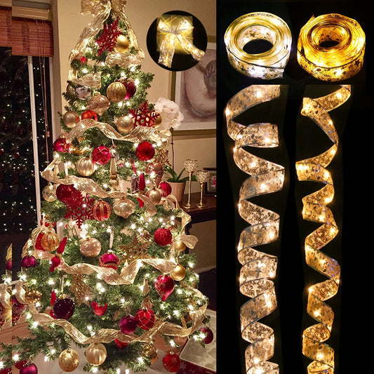 Ribbon Fairy Light Christmas Decoration Christmas Tree Ornaments 2023
